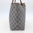 CELINE Paris Macadam Canvas Tote Bag Blue Gold Auth 157143-3