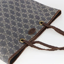 CELINE Paris Macadam Canvas Tote Bag Blue Gold Auth 157143-6