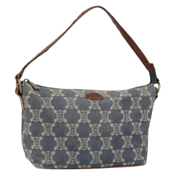 CELINE Paris Macadam Canvas Shoulder Bag Blue Auth 157144