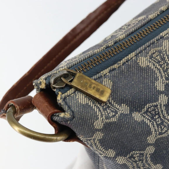 CELINE Paris Macadam Canvas Shoulder Bag Blue Auth 157144