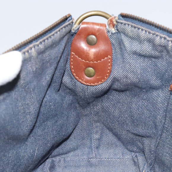 CELINE Paris Macadam Canvas Shoulder Bag Blue Auth 157144