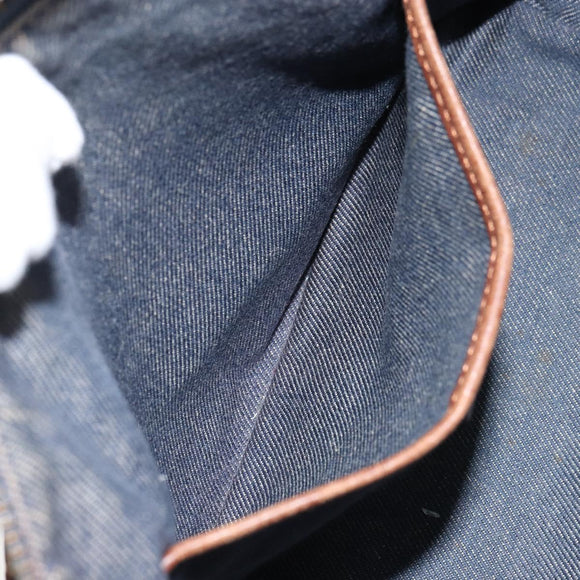 CELINE Paris Macadam Canvas Shoulder Bag Blue Auth 157144