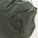 PRADA Hand Bag Nylon 2way Green Gold Auth 157145-17