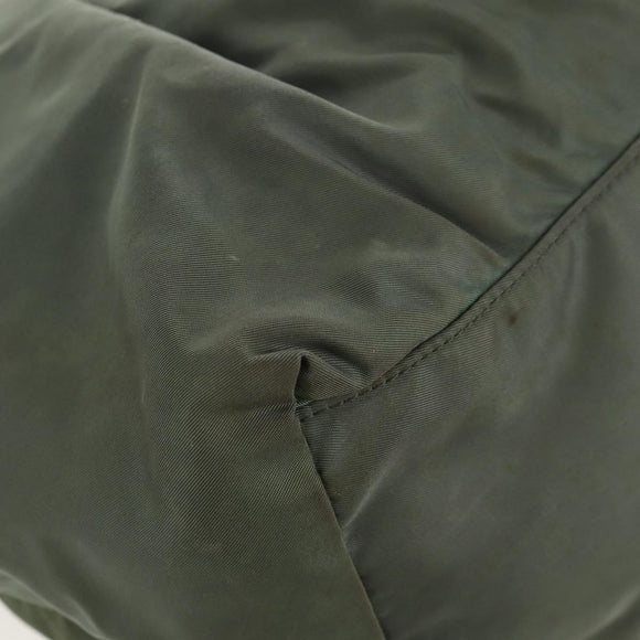 PRADA Hand Bag Nylon 2way Green Gold Auth 157145