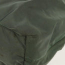 PRADA Hand Bag Nylon 2way Green Gold Auth 157145-19