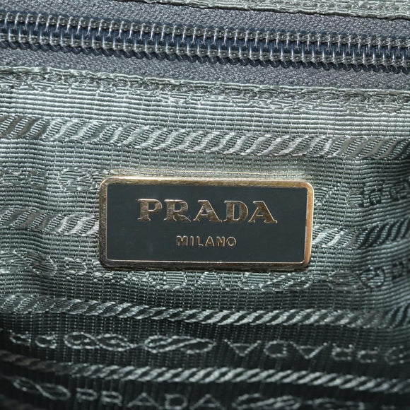 PRADA Hand Bag Nylon 2way Green Gold Auth 157145