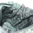 PRADA Hand Bag Nylon 2way Green Gold Auth 157145-24