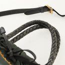 PRADA Hand Bag Nylon 2way Green Gold Auth 157145-14