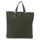 PRADA Tote Bag Nylon Khaki Silver Auth 157146-2