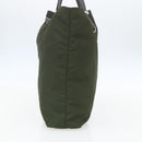 PRADA Tote Bag Nylon Khaki Silver Auth 157146-4