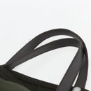 PRADA Tote Bag Nylon Khaki Silver Auth 157146-8