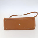 Salvatore Ferragamo Gancini Hand Bag Leather 2way Brown Gold Auth 157148V-11