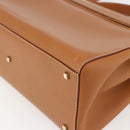 Salvatore Ferragamo Gancini Hand Bag Leather 2way Brown Gold Auth 157148V-14