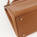 Salvatore Ferragamo Gancini Hand Bag Leather 2way Brown Gold Auth 157148V-15