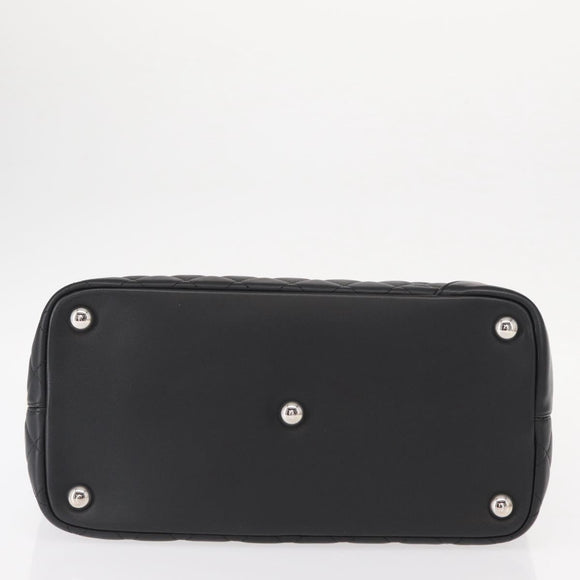 CHANEL Cambon Line Tote Bag Leather Black Silver CC Auth 157150SM