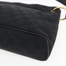 GUCCI GG Canvas Shoulder Bag Black Gold 90699 Auth 157151V-9