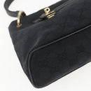 GUCCI GG Canvas Shoulder Bag Black Gold 90699 Auth 157151V-14