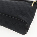 GUCCI GG Canvas Shoulder Bag Black Gold 90699 Auth 157151V-15
