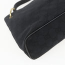 GUCCI GG Canvas Shoulder Bag Black Gold 90699 Auth 157151V-16