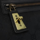 GUCCI GG Canvas Shoulder Bag Black Gold 90699 Auth 157151V-17
