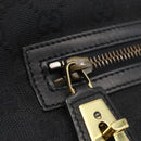 GUCCI GG Canvas Shoulder Bag Black Gold 90699 Auth 157151V-18