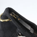 GUCCI GG Canvas Shoulder Bag Black Gold 90699 Auth 157151V-19