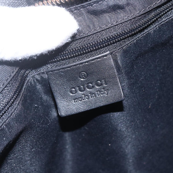 GUCCI GG Canvas Shoulder Bag Black Gold 90699 Auth 157151V
