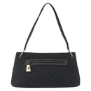 GUCCI GG Canvas Shoulder Bag Black Gold 90699 Auth 157151V-13