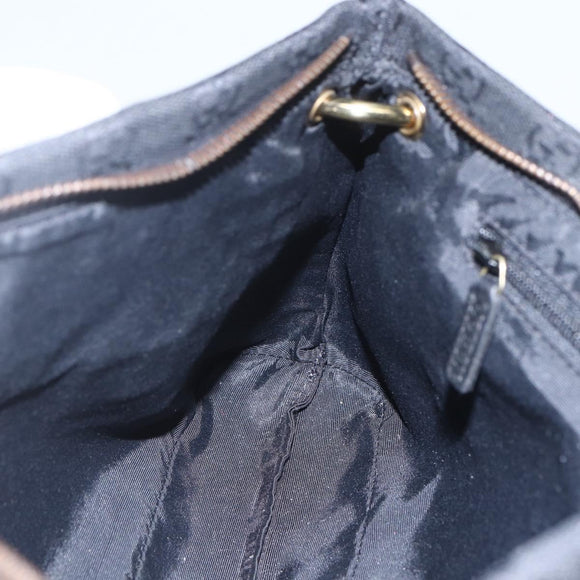 GUCCI GG Canvas Shoulder Bag Black Gold 90699 Auth 157151V