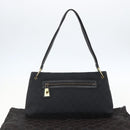 GUCCI GG Canvas Shoulder Bag Black Gold 90699 Auth 157151V-12