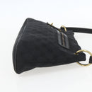 GUCCI GG Canvas Shoulder Bag Black Gold 90699 Auth 157151V-4