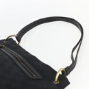 GUCCI GG Canvas Shoulder Bag Black Gold 90699 Auth 157151V-8