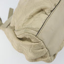 GUCCI GG Canvas Guccissima Abbey Hand Bag Leather Beige 190525 Auth 157153-11