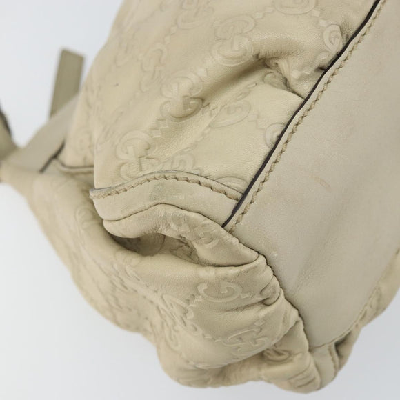 GUCCI GG Canvas Guccissima Abbey Hand Bag Leather Beige 190525 Auth 157153