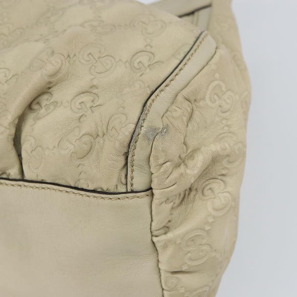 GUCCI GG Canvas Guccissima Abbey Hand Bag Leather Beige 190525 Auth 157153