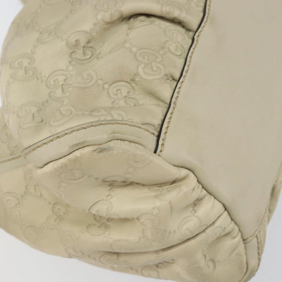 GUCCI GG Canvas Guccissima Abbey Hand Bag Leather Beige 190525 Auth 157153