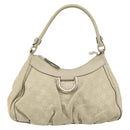 GUCCI GG Canvas Guccissima Abbey Hand Bag Leather Beige 190525 Auth 157153-2
