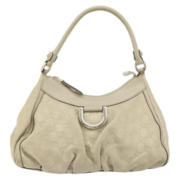 GUCCI GG Canvas Guccissima Abbey Hand Bag Leather Beige 190525 Auth 157153 - 0