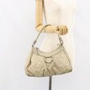 GUCCI GG Canvas Guccissima Abbey Hand Bag Leather Beige 190525 Auth 157153-23
