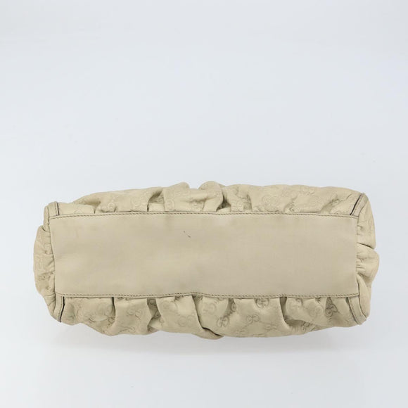 GUCCI GG Canvas Guccissima Abbey Hand Bag Leather Beige 190525 Auth 157153