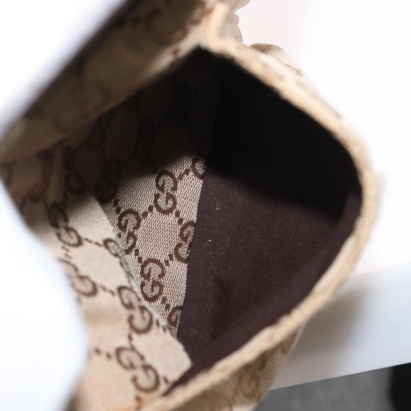 GUCCI GG Canvas Sherry Line Waist bag Beige Gold 28566 Auth 157154