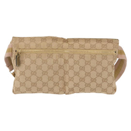 GUCCI GG Canvas Sherry Line Waist bag Beige Gold 28566 Auth 157154 - 0