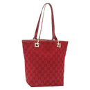 GUCCI GG Canvas Tote Bag Gold Red 002 1099 Auth 157156-1