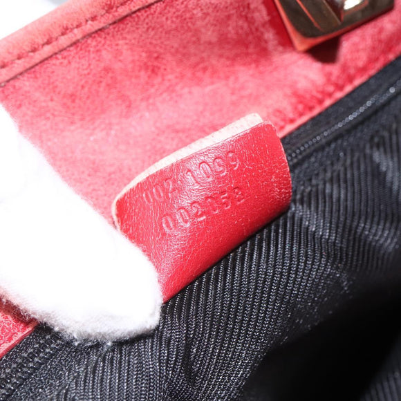 GUCCI GG Canvas Tote Bag Gold Red 002 1099 Auth 157156