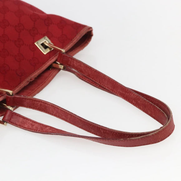 GUCCI GG Canvas Tote Bag Gold Red 002 1099 Auth 157156