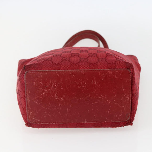 GUCCI GG Canvas Tote Bag Gold Red 002 1099 Auth 157156