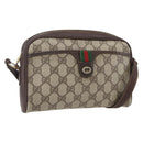 GUCCI GG Supreme Web Sherry Line Bag PVC Beige Red Green 116 02 089 Auth 157158-1