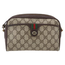GUCCI GG Supreme Web Sherry Line Bag PVC Beige Red Green 116 02 089 Auth 157158-2