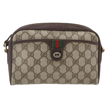 GUCCI GG Supreme Web Sherry Line Bag PVC Beige Red Green 116 02 089 Auth 157158 - 0