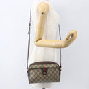 GUCCI GG Supreme Web Sherry Line Bag PVC Beige Red Green 116 02 089 Auth 157158-21